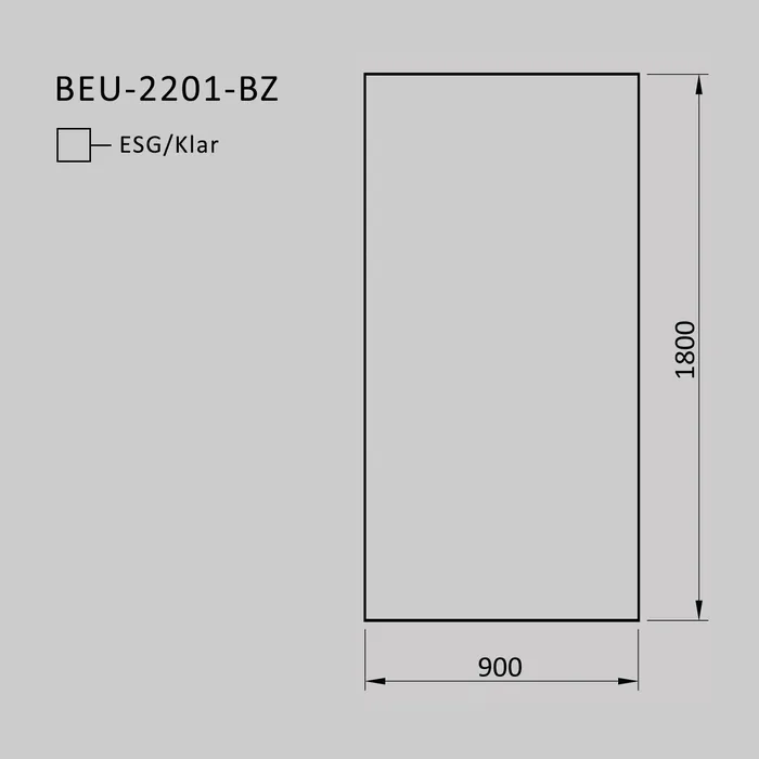 Zeichnung Glasscheibe Klar, 900 × 1.800 mm