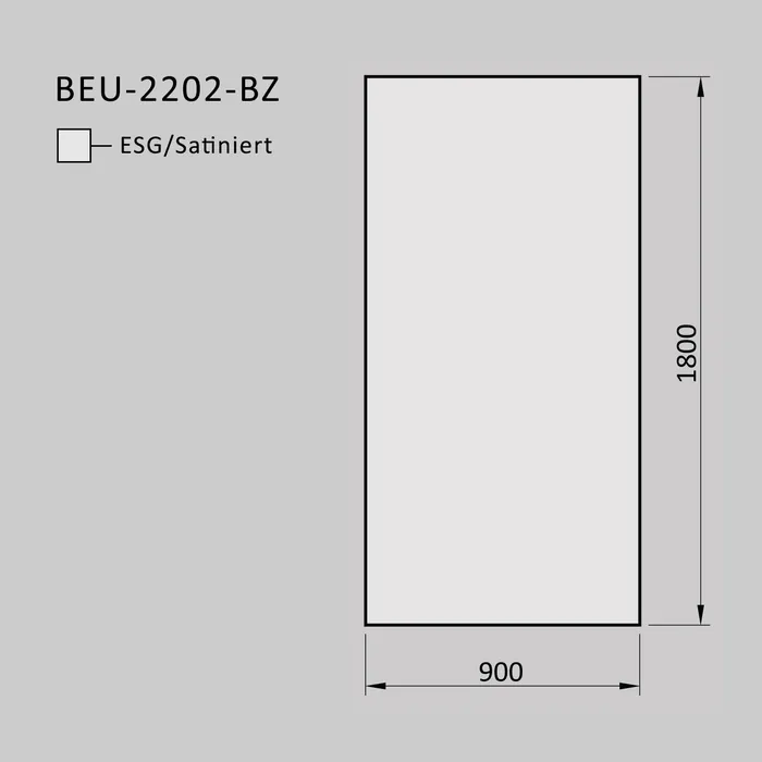 Zeichnung Glasscheibe Satiniert, 900 × 1.800 mm